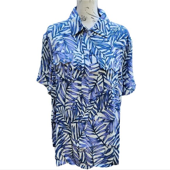 Free People -281 Sandrine Rose Pearl Snap Hawaiian Western Style Shirt Size Smal - Picture 2 of 9